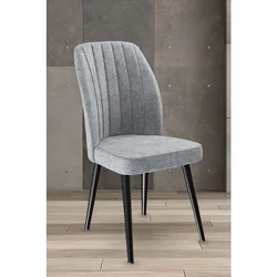Hanah Home set trpezarijskih stolica Platinum 6 kom, siva tkanina Jerry, crne metalne noge