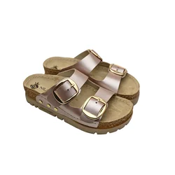 Niland Ženske anatomske kožne papuče, Sa 2 kaiša, Rose gold