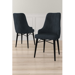 HANAH HOME Set 6 stolica Neta Anthracite Black