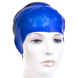 Swim cap mad wave multi big silicone light blue