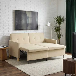 Krevet-sofa na razvlačenje Krem Tkanina