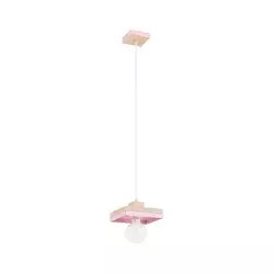 Luster na sajli MIKO 1xE27/15W/230V ružičasta/bež
