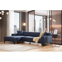 Atelier del Sofa Ugaona garnitura Petra L 145x69x88cm Plava