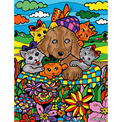 Slika za bojanje ColorVelvet - Mačići i pas, 29.7 ? 21 cm