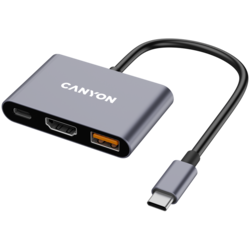 CANYON hub DS-4 3in1 USB-C Grey