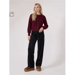 Sinsay - Velur pantalone wide leg kroja - crno