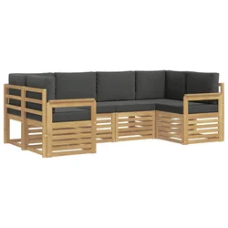 Set vanjskih sofa 5 pcs Bijela i Antracit 245 x 128,5 x 73 cm