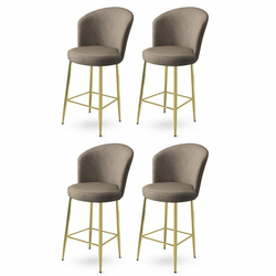 HANAH HOME Set 4 barske stolice Alte Cappuccino Gold