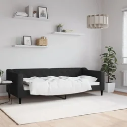 Dnevni krevet crni 80 x 200 cm od tkanine