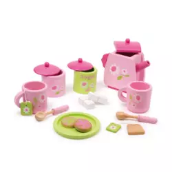 Drvena igračka set za serviranje čaja Legler Pink
