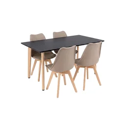 Silla 120 jedilni komplet 4+1, črno-bež