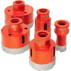 EXTOL Komplet 5 diamantnih vrtalnih kron, premer 20-35-45-55-68 mm, navoj M14 8802995