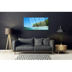 tulup.si Slika na steklu Morje tree landscape 100x50 cm 2 obešalnika
