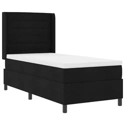 Vidaxl LED Box Spring Postelja z vzglavjem Črna 80 x 200 cm blago