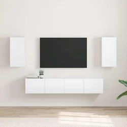 TV zidni ormar Zidne 2 pcs Sjajno bijelo 30 x 31 x 60 cm