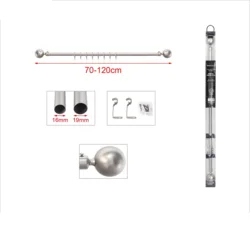 KMT Kuka za zavese sa elektropokrivkom (mat nikl finiš), 70-120cm