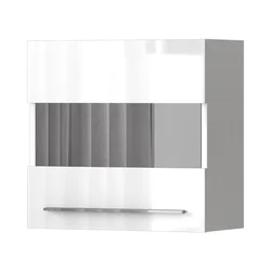 JELA VISEĆA KOMODA VK60-1KS/PN - kolekcija Piano - Bela lak/Kristalno Bela HG Lak - 60x57x29 cm