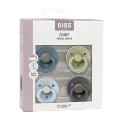 BIBS - Colour 4 pack 6-18m - Petrol/Sage/Baby Blue/Iron