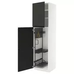 METOD Visoki element-ostava, bela/Upplöv boja antracita, mat, 60x60x220 cm