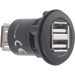 Conrad USB-dvojna-vgradna vtičnica vtičnica, vgradna USB-07-BK 2 x USB-vtičnica Typ A na 2 x USB-vtičnica Typ A Conrad vsebuje: 1 kos