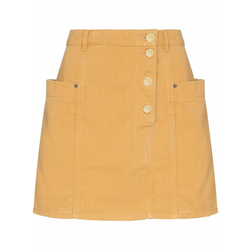 Jacquemus - fold over waist denim mini skirt - women - Yellow