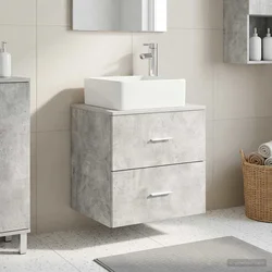 Umivaonik s policom Betonska siva 53 x 34,5 x 63 cm