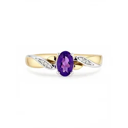 DIAMANT LETERNEL Prstan Ring, mit Amethyst, 375 Gelbgold zlata