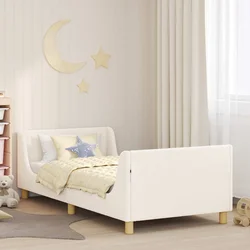 Krevet za djecu s uzglavljem Krem 90 x 190 cm Bouclé