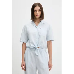 Tommy Jeans srajca ženska z lanom