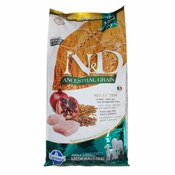 N&D Low Grain Medium/Maxi Adult, Piletina & Nar, 15 kg