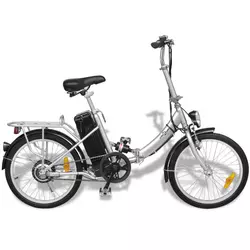 VIDAXL sklopivi aluminijski električni bicikl s Li-ion baterijom, bijeli