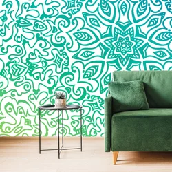 Tapeta modro zelena Mandala - 196x270