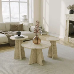 Hanah Home Set klub stolova Mushroom 2, 3 komada, Bež
