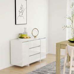 Komoda s 3 ladice sjajna bijela 120x41x75 cm konstruirano drvo