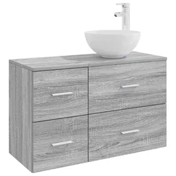 Set namještaja za kupaonicu 2 pcs Siva Sonoma Konstruirano drvo