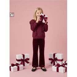Sinsay - Pamučni crewneck duks sa ukrasnim karnerima - maroon