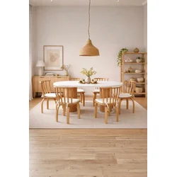 HANAH HOME Set Trpezarijski sto i 6 stolica Bohemian Round Italian 7