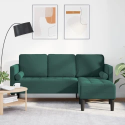 Set sofe s jastukom Tamnozelena Poliester