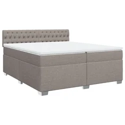 Vidaxl Box spring postelja z vzmetnico taupe 200x200 cm blago