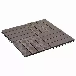 Pločice za decking 22 pcs Tamno smeđa 30 x 30 cm