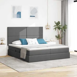 Krevet s od storage s uzglavljem Tamnosiva 180 x 200 cm Tkanina