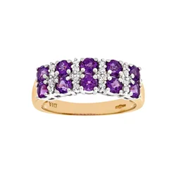 DIAMANT LETERNEL Prstan Ring aus 375 Gelbgold mit Diamant mit Amethyst zlata