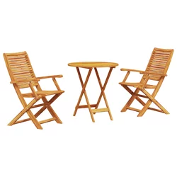 Sklopivi bistro set 3 pcs Smeđa Čvrsto drvo akacije