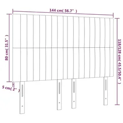 LED uzglavlje svjetlosivo 144x5x118/128 cm od tkanine