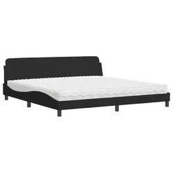 Vidaxl Postelja z vzmetnico Dover črna 200x200 cm žamet