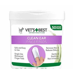 VETS BEST Tuferi za higijenu ušiju pasa Clean Ear Fingwr Pads, 50 komada