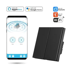 Dvojno stikalo Tuya SmartLife Zigbee z N črno