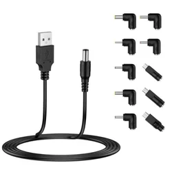 (11-pack) USB v 7x DC Barrel, Jack Adapter, USB-C, Mini-USB, Micro-USB OTG adapter Techsuit ChargeNest AC21 - black