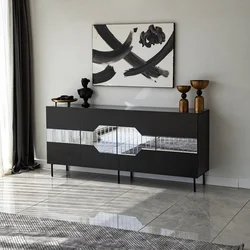 Hanah Home Konzola Milan, 180x80x40 cm, Crna