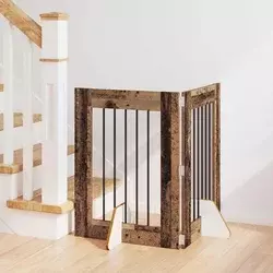 Vrata za pse s postoljem 2 pcs Staro drvo 60 x 80 cm
